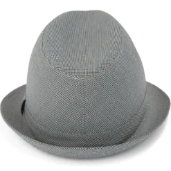 Szary kapelusz w kratkę fedora Tirol