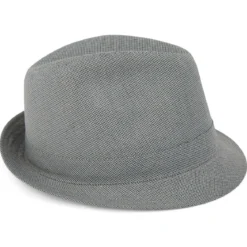 Szary kapelusz w kratkę fedora Tirol