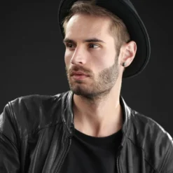 Szary stalowy kolczyk Jax