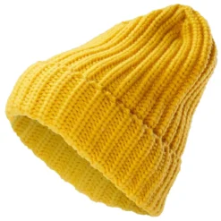Żółta masywna dzianinowa czapka beanie Fee Montagna