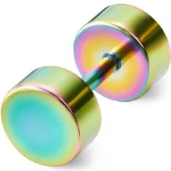 Tęczowy kolczyk sztyft 6 mm