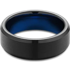 Terra | 8 mm czarno-niebieski pierścionek z węglika wolframu