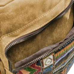 Torba Na Ramię Boho Z Jasnobrązowego Płótna Retro
