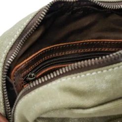 Torba Na Ramię Boho Z Płótna W Kolorze Retro Army Green
