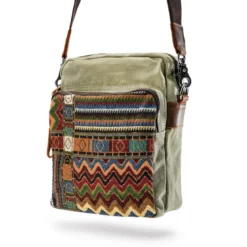 Torba Na Ramię Boho Z Płótna W Kolorze Retro Army Green