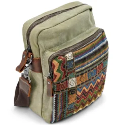 Torba Na Ramię Boho Z Płótna W Kolorze Retro Army Green
