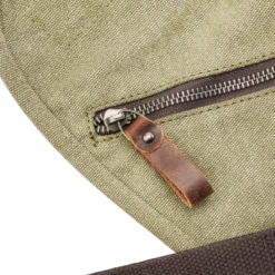 Torba Na Ramię Z Płótna W Kolorze Army Green I Skóry