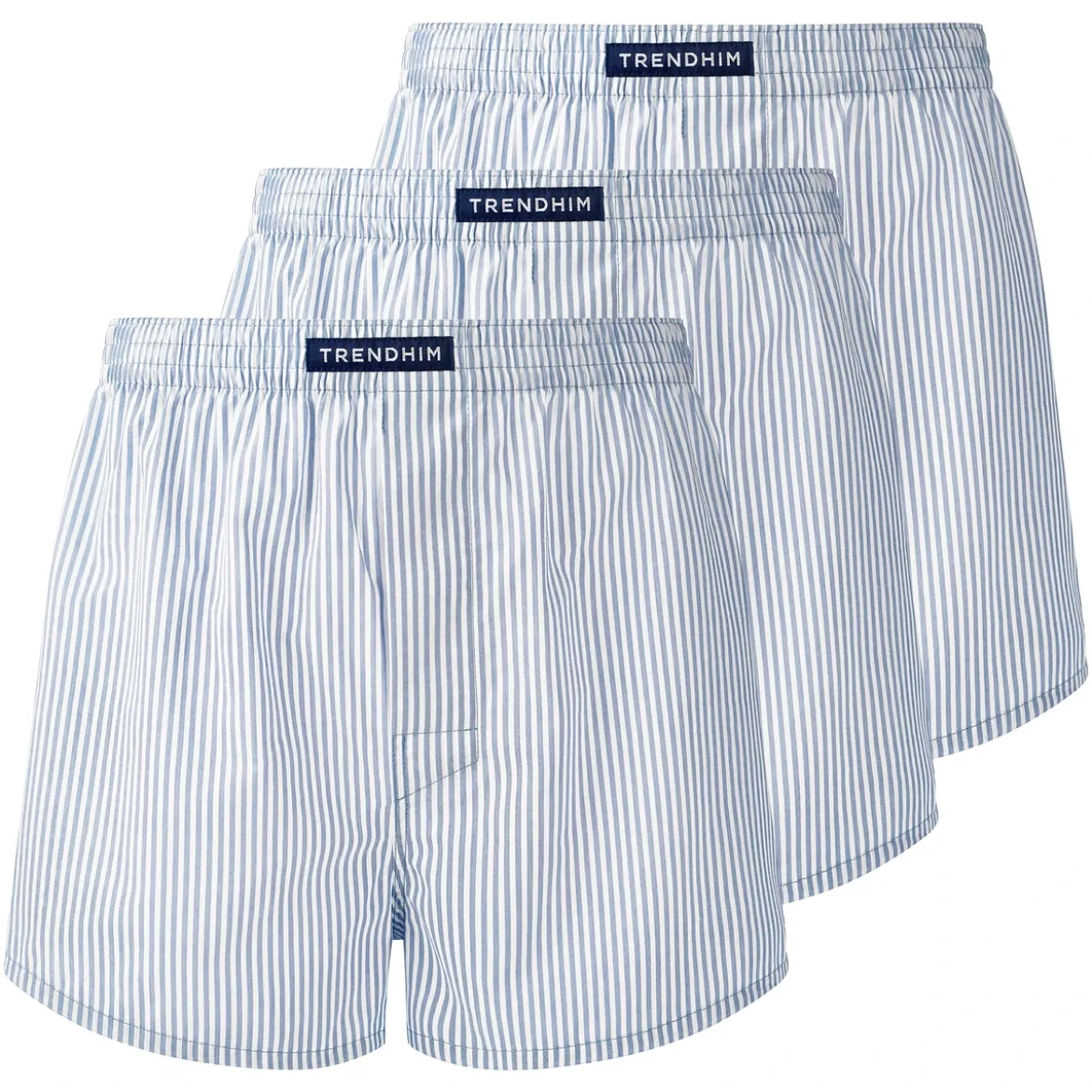 TrueFeel | 3-Pack bokserek z bawełny premium w biało-granatowe paski, luźny krój