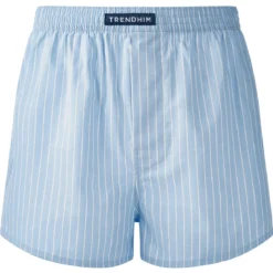 TrueFeel | 3-Pack niebiesko-białych bokserek w paski, luźny krój, z bawełny premium