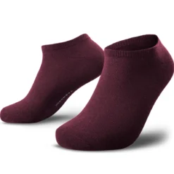 TrueFeel | Zestaw 3 par ciemnokarmazynowych premium bawełnianych skarpetek do kostki