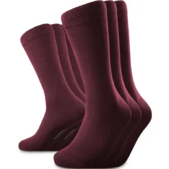 TrueFeel | Zestaw 3 par ciemnokarmazynowych premium bawełnianych skarpetek za kostkę
