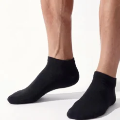 TrueFeel | Zestaw 3 par czarnych premium bawełnianych skarpetek do kostki