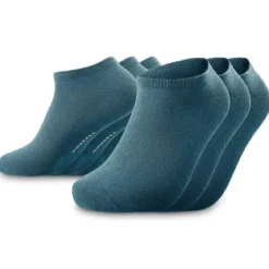 TrueFeel | Zestaw 3 par głęboko niebieskich premium bawełnianych skarpetek do kostki