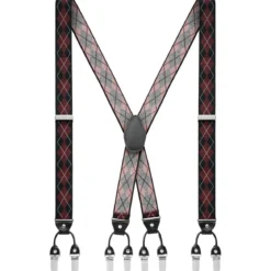 Vexel | Burgundowe szelki w duże diamenty w stylu X