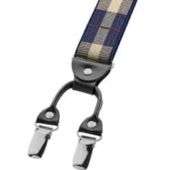 Vexel | Granatowe szelki w kratkę w stylu X