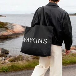 Waykins – Duża ciemnoszara torba tote z bawełny