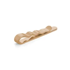 Zaokrąglona spinka do krawata o długości 4 cm w kolorze polerowanego, różowego złota