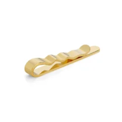 Zaokrąglona spinka do krawata o długości 4 cm w kolorze matowego złota