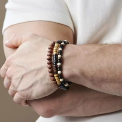 Zestaw brązowych bransoletek Multi Charm