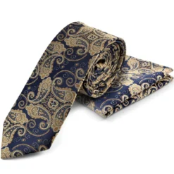 Zestaw paisley krawat i poszetka