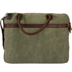 Zielono-brązowa torba na laptopa Shane