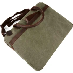 Zielono-brązowa torba na laptopa Shane