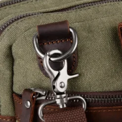 Zielono-brązowa torba na laptopa Shane