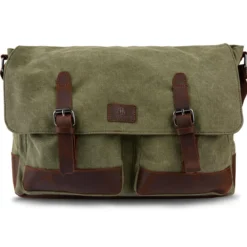 Zielono-brązowa torba na laptopa Spencer