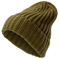 Zielono-oliwkowa masywna dzianinowa czapka beanie Fee Montagna