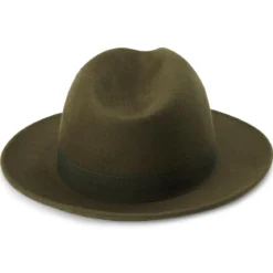 Zielony wełniany kapelusz fedora Alessandria Fido