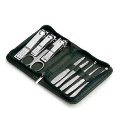 Zielony zestaw do manicure Deluxe ze stali nierdzewnej