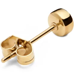 Złocisty stalowy kolczyk sztyft 4 mm