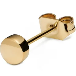 Złocisty stalowy kolczyk sztyft 4 mm